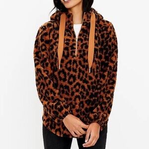 LOFT Animal Print Fleece Pullover